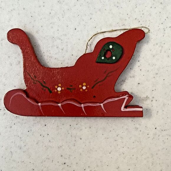 Vtg Wooden Christmas Ornament 8 Lot Rocking Horse Nutcracker Bell Bear Tree - Picture 3 of 16